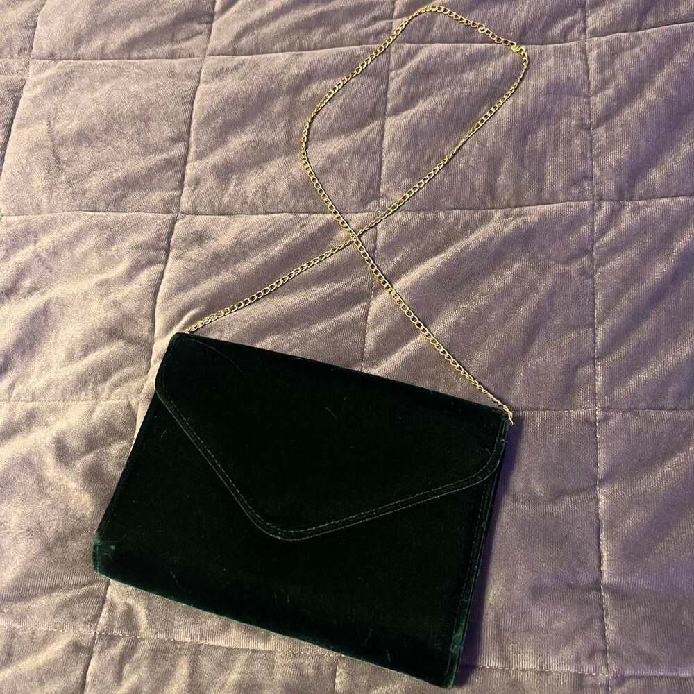 Velvet Envelope Clutch Gold Chain 29 C 9